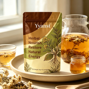 Café Instantáneo con Extracto de Raíz Herbal Silvestre, 10g*10 Sobres, Bolsa con Degradado Marrón-Verde Vintage, Suministro a Granel de Fábrica OEM - Product Image 4
