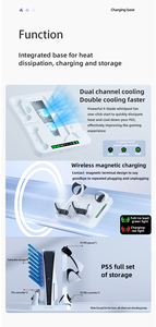 แท่นชาร์จคอนโทรลเลอร์ PS5 VR สำหรับอุปกรณ์เสริม <span class=keywords><strong>PSVR</strong></span> 2 พร้อมที่เก็บแว่นตาสำหรับคอนโซล PS5 รุ่นแผ่นดิสก์ พร้อมแท่นระบายความร้อน - Product Image 2