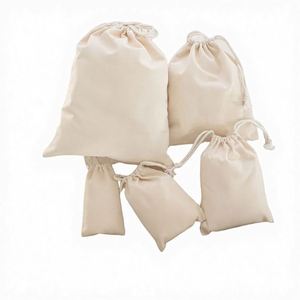 5*7inch Organic Cotton <b>Canvas</b> Folding Letter Pattern <b>Drawstring</b> Gift Pouch Shopping <b>Bag</b> with Custom Logo Print-Wholesale - Product Image 2