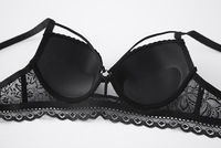 Sexy Spitzen-BH-und-Slip-Set für Damen, tiefer V-Ausschnitt, luxuriöses Push-up-BH-Set, gerafftes Unterwäsche-Set, transparentes Spitzen-Bralette-Dessous-Set