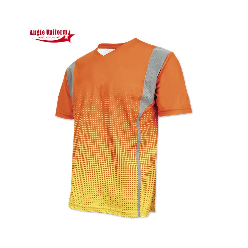 Oem Eco Friendly Anti-Shrink Cotton Wrinkle Free Orange Short Sleeve Boy'S T-shirt Anti-Shrink Construction Uniforms