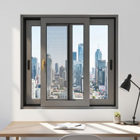Ventana Corredera de Aluminio de Alta Gama con Rotura de Puente Térmico y Eficiencia Energética - 2 y 3 Paneles de Vidrio Templado con Argón, Aislamiento Contra Impactos de Huracanes
