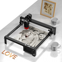 Machine de gravure au laser à diode entièrement automatique pour cuir, précision de 0,1 mm, fonctionnement en trois modes USB/App/ sans fil, prend en charge le format DXF