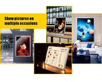 Boîte à lumière LED ultra-mince A2 en aluminium et verre trempé, panneau publicitaire lumineux pour affichage mural en magasin