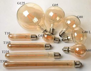 Vintage T225 <span class=keywords><strong>E27</strong></span> LED Ampoule à filament 4W <span class=keywords><strong>2700K</strong></span> Ambre Gradation Lumières Corps en verre B22 pour la maison Hôtel Utilisation décorative - Product Image 5