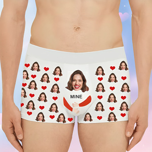 Sous-vêtements personnalisés pour hommes avec visage personnalisé personnaliser caleçons cadeaux pour petits amis partout imprimer ajouter votre propre image texte nom - Product Image 3