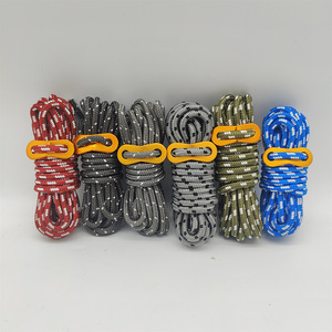 Outdoor Camping Tent <b>Rope</b> 4M Nylon Reflective <b>Guy</b> <b>Rope</b> With Adjustable Buckle For Tarp Ground Stake Windproof Use All Seasons - Product Image 1