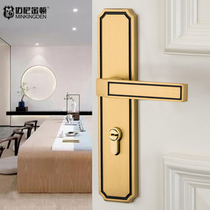 Venta al por mayor de fábrica, manija de puerta de latón macizo de estilo chino, acabado negro mate, diseño minimalista para puerta de madera, tamaño personalizable - Product Image 2