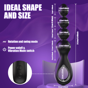 Venta al por Mayor de <span class=keywords><strong>Bolas</strong></span> <span class=keywords><strong>Anales</strong></span> Vibratorias de Silicona con 10 Modos de Vibración, Tapón Anal Recargable Súper Largo para una Estimulación Profunda - Product Image 5