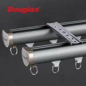 Douglas Milieuvriendelijk Gordijn Dubbel Spoor Hot Verkoop Aluminium Legering Gordijnrails En Accessoires Voor Erkers