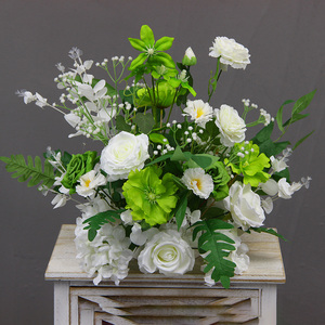 Precio al por mayor de seda artificial decorativo blanco rosas flores a granel para el día de la madre decoraciones de boda de Navidad - Product Image 6