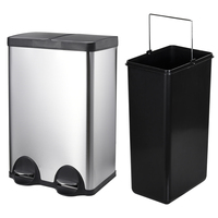 Poubelle de recyclage à pédale à double compartiment antirouille 60l