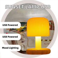 Mini lampe de table créative de style champignon, lampe de nuit LED rechargeable par USB, pour bar à café, décoration de la maison, chambre à coucher