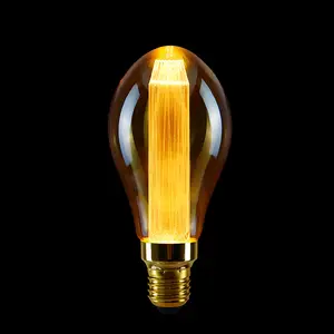 LED אור מדריך טור הנורה Creative תעשייתי רוח פסטיבל קישוט E27 בורג מנורת אמבר זכוכית הנורה