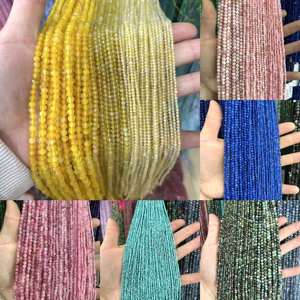 Perles en pierres précieuses facettées en gros 2mm 3mm 4mm Agate <span class=keywords><strong>Opale</strong></span> Pierre du Soleil Turquoise Cristal Taillé Perles en vrac sur fils - Product Image 1