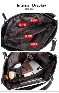 Luxury Women PU Leather Handbags Ladies Large Tote Bag Female <b>Square</b> Shoulder Bags Bolsas Femininas New Fashion Crossbody Bags - Product Image 5