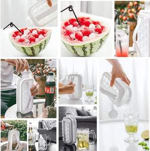 Botella de Plástico para Hacer Cubitos de Hielo, Botella para Agua, Bandejas Esféricas para Cubitos de Hielo Frío, 17 Bandejas para Cubitos de Hielo - Product Image 3