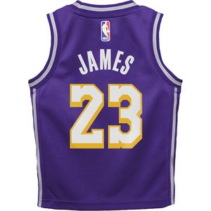 Los Angeles Lakers <span class=keywords><strong>LeBron</strong></span> James 23 Camiseta morada para niños Ropa de baloncesto para niños Cuello redondo Transpirable - Product Image 3