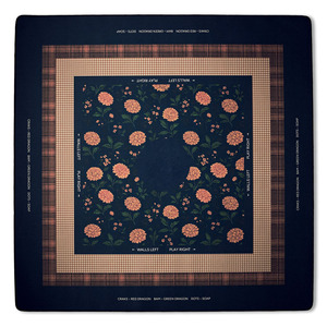 Tapete Plegable Portátil para Mahjong de 33.5x33.5 Pulgadas |   <span class=keywords><strong>Base</strong></span> de Goma Antideslizante Reductora de Ruido |   Diseño Floral Azul Marino para Cartas de Mahjong - Product Image 2