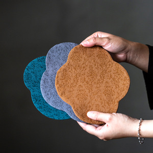 Chinese Style Begonia <b>Tea</b> <b>Tray</b> Mat Round Waterproof Non Woven Fabric Small Size For <b>Tea</b> Ceremony - Product Image 1