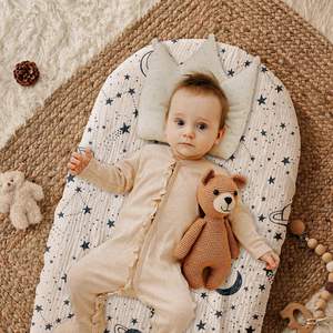 100% कपास मस्लिन प्रीमियम बेबी क्रिब शीट 3 टुकड़ा सेट नरम चमकदार गहरे नीले रंग के ग्रह स्टार शिशु बिस्तर - Product Image 6