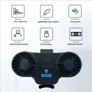 Ventilador de cintura colgante portátil de verano de 8000mAh con altavoz Bluetooth ventilador eléctrico portátil aire acondicionado de mano carga USB - Product Image 5