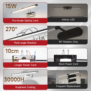 Luminaire Mural LED pour <span class=keywords><strong>Miroir</strong></span> 15W 50CM, Éclairage <span class=keywords><strong>de</strong></span> Maquillage et <span class=keywords><strong>de</strong></span> <span class=keywords><strong>Salle</strong></span> <span class=keywords><strong>de</strong></span> <span class=keywords><strong>Bain</strong></span>, Couleur Chrome, Lumière Frontale pour <span class=keywords><strong>Miroir</strong></span> LED / Lumière <span class=keywords><strong>de</strong></span> Coiffeuse / Lumière <span class=keywords><strong>de</strong></span> Maquillage - Product Image 6