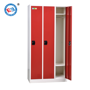 Armoire en acier à 3 portes avec miroir, design moderne, armoire en métal - Product Image 3