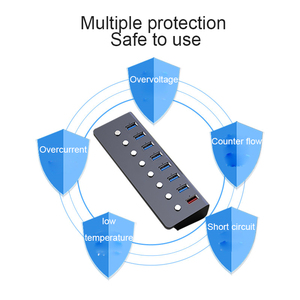 8 Ports USB 3.0 Splitter 7 Port <span class=keywords><strong>Ordinateur</strong></span> HUB USB Prolongée 1 Port Rapide <span class=keywords><strong>De</strong></span> Charge AdapterAluminum Alliage - Product Image 5