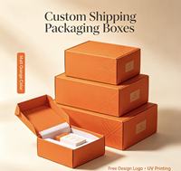 Boîtes d'emballage personnalisées en carton rigide couleur orange mat avec impression UV, conception de logo gratuite