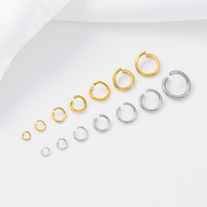 Anneaux ouverts <span class=keywords><strong>en</strong></span> acier inoxydable plaqué <span class=keywords><strong>or</strong></span> et argenté, tailles assorties, connecteurs inaltérables pour bijoux de chaîne DIY - Product Image 1