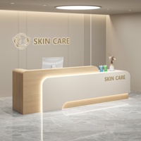Comptoir de réception minimaliste en bois écologique pour salon de beauté, hôtel, école, magasin de vêtements, caisse, établissement de formation