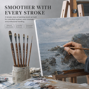Set di 8 <span class=keywords><strong>Pennelli</strong></span> Artistici Paul Cezanne, Punta Tonda e a Lingua di Gatto, in Nylon, <span class=keywords><strong>per</strong></span> Pittura <span class=keywords><strong>su</strong></span> <span class=keywords><strong>Tela</strong></span> - Product Image 6