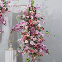Fleurs de décoration de mariage d'automne Sun Dkb Silk à thème fleurs sauvages, bleu et ivoire, fuchsia, magenta, orange, pour la scène
