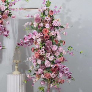 Sun <span class=keywords><strong>Dkb</strong></span> Seiden-Wildblumen-Thema Gastgeschenke Blau und Elfenbein Fuchsia Magenta Orange Herbst-Hochzeitsdekorationen Blumen für den Hintergrund - Product Image 3