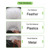 Éventail en plumes de velours complet, éventail de danse DIY, accessoires de scène, éventail de mariage