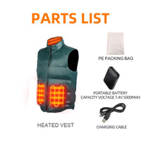 Fabricant OEM Veste de chauffage électrique unisexe pour hommes, rechargeable par USB, 2-4-9 zones de chauffage, gilet chauffant thermique long
