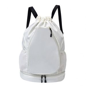 Large Capacity Versatile Sports Backpack for Badminton Tennis Thick Polyester Draw <b>String</b> <b>Bag</b> with Shoes Compartment - Product Image 1