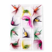 Lot de 12 leurres à mouche, leurre imitation papillon, appât pour poisson, appât pour insectes, leurre à mouche pour pêche en surface, équipement de pêche