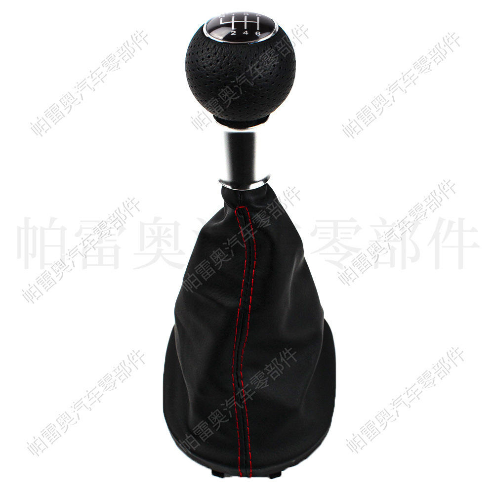 6 สปีด เส้นสีแดง พื้นหลังสีดำ ตัวอักษรสีขาว คันโยกยาว