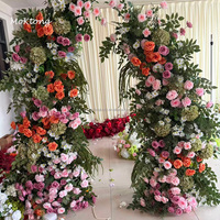 Arche de mariage MoKtong avec fleurs sauvages artificielles roses et vertes pour la décoration et la scène d'événements
