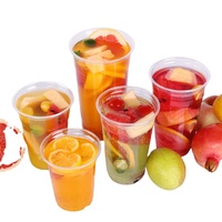 Gobelets jetables transparents en plastique PET PLA de 16 oz avec couvercles, personnalisables avec logo, pour yaourts, desserts et fêtes
