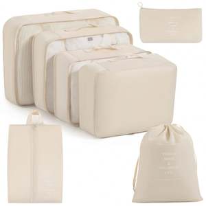 Juego de 11 Cubos de Embalaje Unisex Ligeros con Cierre de Cremallera, Bolsas de Viaje Modernas con Diseño de Letras, Organizador Portátil para Cosméticos - Product Image 4