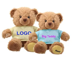 Camiseta de oso de peluche con sublimación, juguete de felpa de 20cm con LOGO personalizado, venta al por mayor