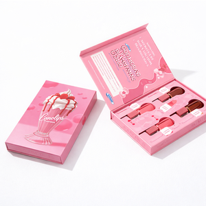 Set de 4 Bálsamos Ceramida Milkshake Kindalys en Caja Rígida Rosa con Impresión de Logotipo UV para Uso Cosmético - Product Image 2