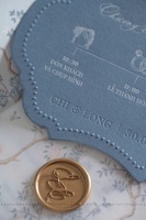 Enveloppe de mariage semi-personnalisée en relief, design romantique, blanc botanique, écologique, avec doublure de luxe, impression typographique, pour anniversaire