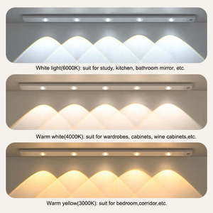 Luci <span class=keywords><strong>Sottopensile</strong></span> Intelligenti Magnetiche Ultra Sottili con Sensore di Movimento, Ricaricabili USB per Cucina e Camera da Letto, Barra Luminosa per Armadio - Product Image 2