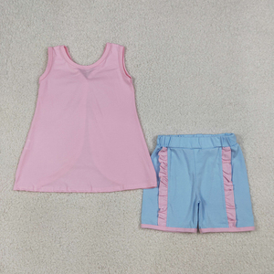 Conjunto de Ropa Casual de Boutique para Niñas, Estilo Princesa, de Algodón, con Espalda Descubierta y Lazo, Conjuntos de Verano a la Moda, Ropa al por Mayor a Precio de Fábrica - Product Image 6