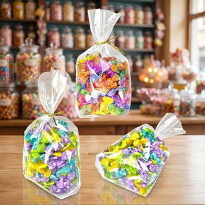 Bolsas de celofán ODM de fábrica para dulces y regalos, con fuelle lateral, sellado térmico, cierre de seguridad, para leche, ensalada y fiestas de cumpleaños - Product Image 3