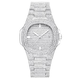 Montre sertie de diamants, OEM ODM, faible MOQ, logo personnalisé haut de gamme, prix d'usine, montre-bracelet en diamant moissanite pour femme - Product Image 2
